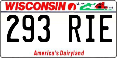 WI license plate 293RIE