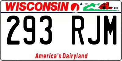 WI license plate 293RJM