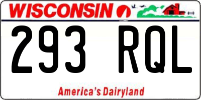 WI license plate 293RQL