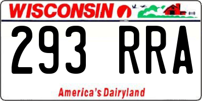 WI license plate 293RRA