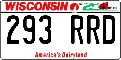 WI license plate 293RRD