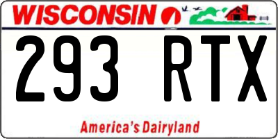 WI license plate 293RTX