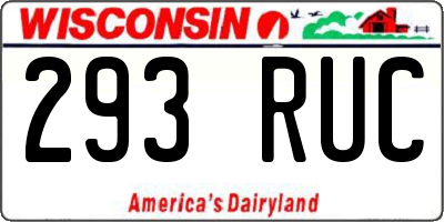 WI license plate 293RUC