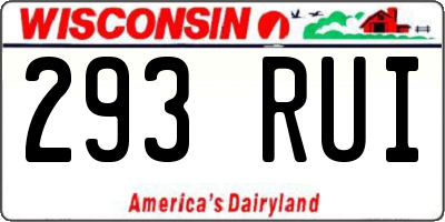 WI license plate 293RUI