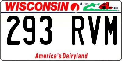 WI license plate 293RVM