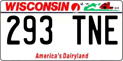 WI license plate 293TNE