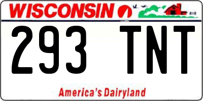 WI license plate 293TNT