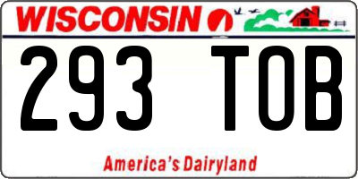 WI license plate 293TOB