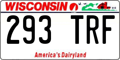 WI license plate 293TRF