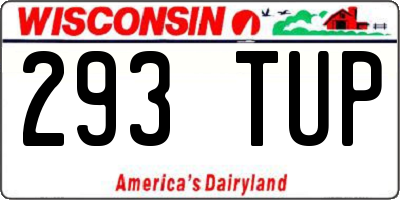 WI license plate 293TUP