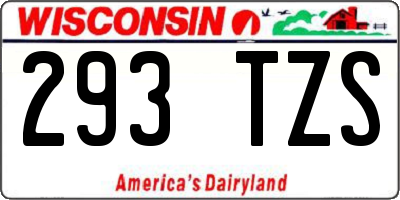 WI license plate 293TZS