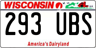 WI license plate 293UBS