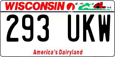 WI license plate 293UKW