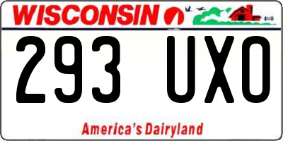 WI license plate 293UXO