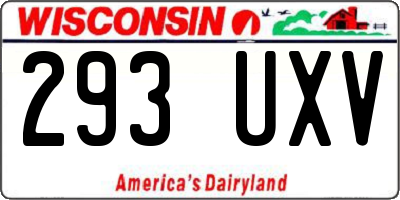 WI license plate 293UXV