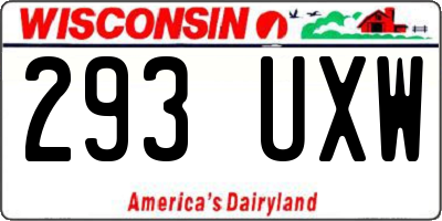 WI license plate 293UXW