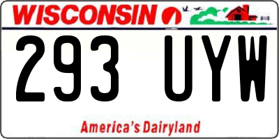 WI license plate 293UYW