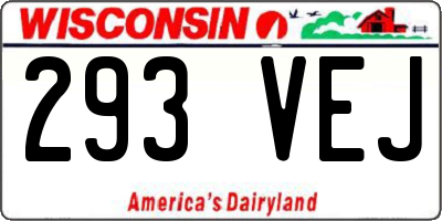 WI license plate 293VEJ
