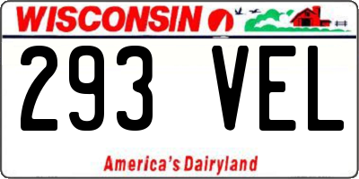 WI license plate 293VEL