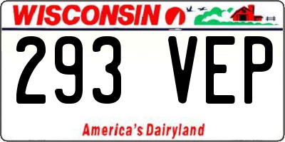 WI license plate 293VEP