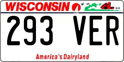 WI license plate 293VER