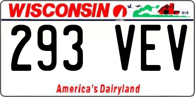 WI license plate 293VEV