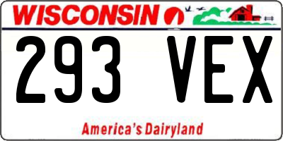WI license plate 293VEX