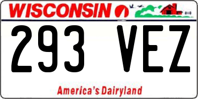 WI license plate 293VEZ