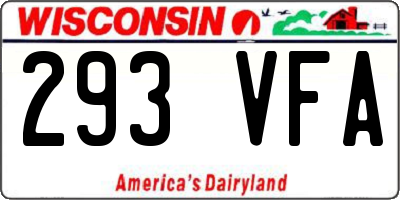 WI license plate 293VFA