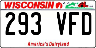 WI license plate 293VFD