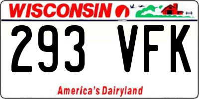 WI license plate 293VFK