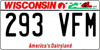 WI license plate 293VFM