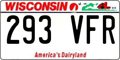 WI license plate 293VFR