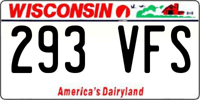 WI license plate 293VFS