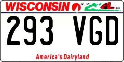 WI license plate 293VGD