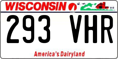 WI license plate 293VHR