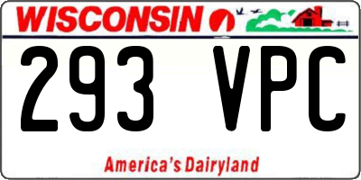 WI license plate 293VPC