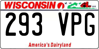 WI license plate 293VPG