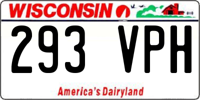 WI license plate 293VPH