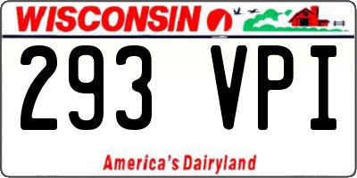 WI license plate 293VPI