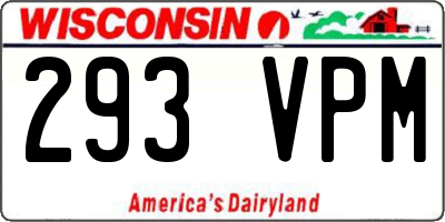 WI license plate 293VPM