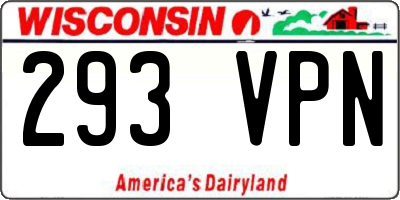 WI license plate 293VPN