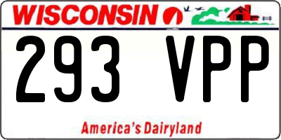 WI license plate 293VPP