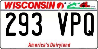 WI license plate 293VPQ