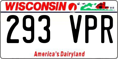 WI license plate 293VPR