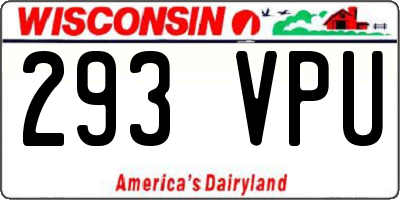 WI license plate 293VPU