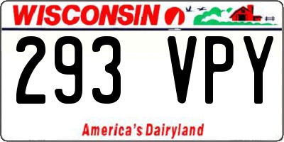 WI license plate 293VPY