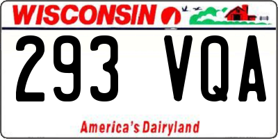 WI license plate 293VQA