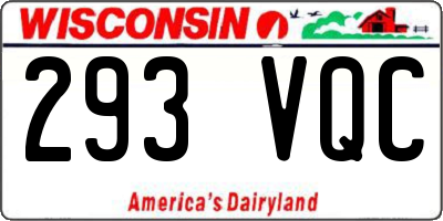 WI license plate 293VQC