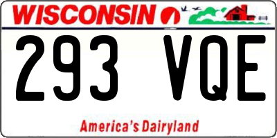 WI license plate 293VQE